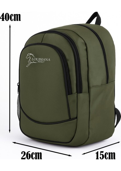 3 Bölmeli Okul Sırt Çantası Haki 2450 fiyatları