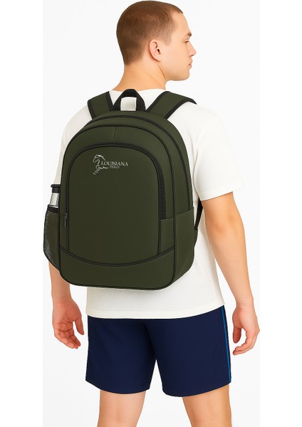 3 Bölmeli Okul Sırt Çantası Haki 2450 indirimleri