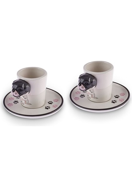 Iki Kişilik Beyaz Kahve Fincan Takımı 60 Ml, Şık ve Kullanışlı Set