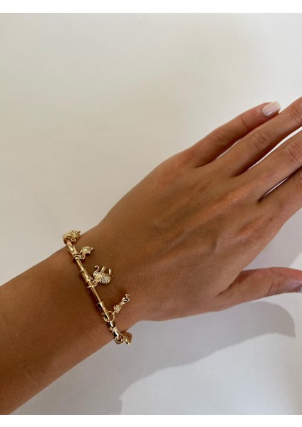 Pndr Model Fil ve Yaprak Charm Ayarlamalı Rose Bileklik fiyatları