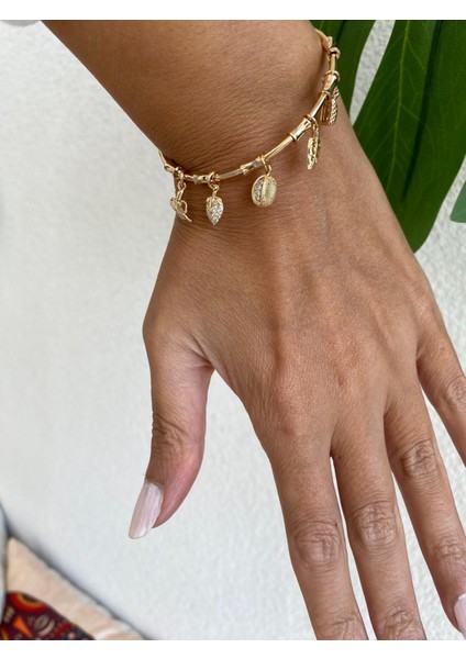 Pndr Model Ananas ve Yaprak Charm Ayarlamalı Rose Bileklik indirimleri