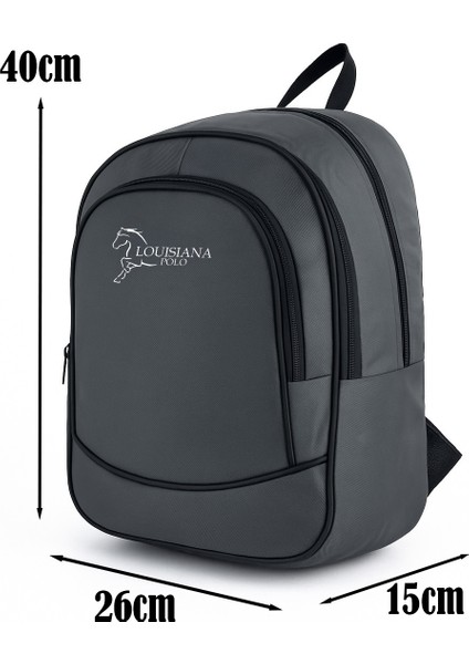 3 Bölmeli Okul Sırt Çantası Gri 2450 fiyatları