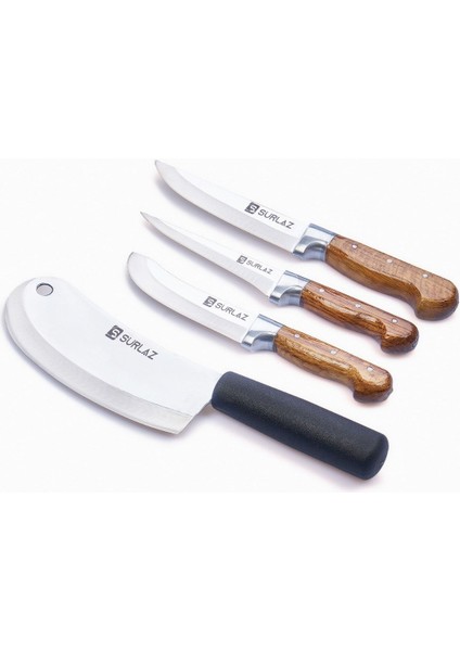 Ultra Keskin Mutfak Bıçak Seti, 4 Parça, Soğan Satırlı, Pratik ve Şık Tasarım