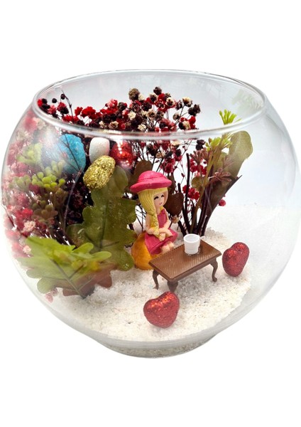 Teraryum Akvaryum Cam Fanus Canım Arkadaşım Tatlı Kız Kahve Keyfi Arkadaşa Hediye. fiyatları