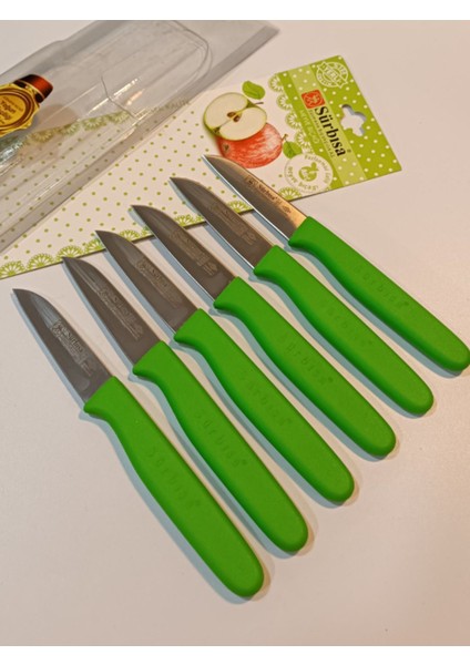 Yeşil Renkli 6'lı Meyve Bıçağı Seti, Kullanışlı ve Şık Tasarım