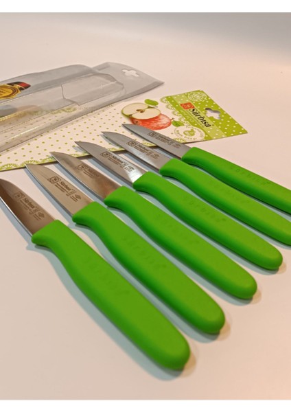 Yeşil Renkli 6'lı Meyve Bıçağı Seti, Kullanışlı ve Şık Tasarım fırsatları