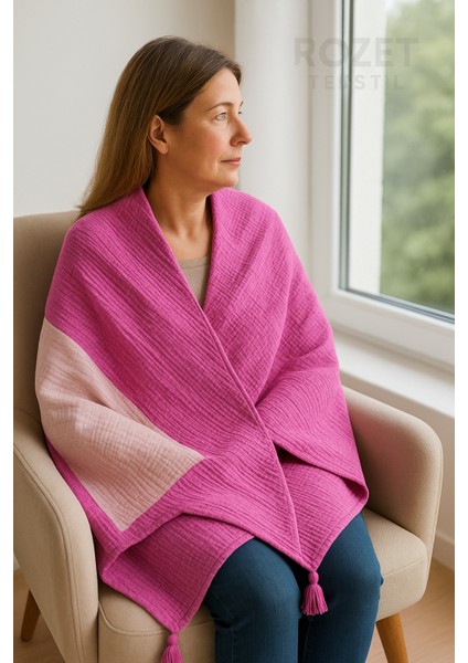 Koltuk Şalı – Tv Battaniyesi Pamuk Doğal 4 Katlı Müslin Kumaş indirimleri