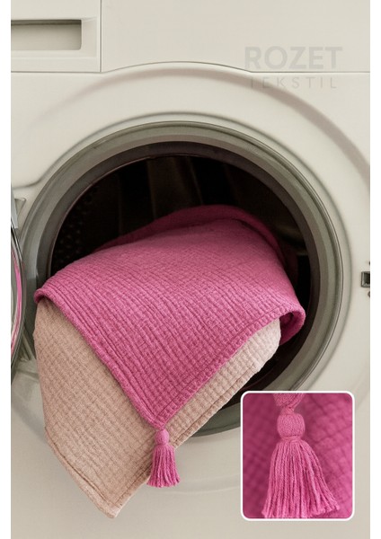 Koltuk Şalı – Tv Battaniyesi Pamuk Doğal 4 Katlı Müslin Kumaş