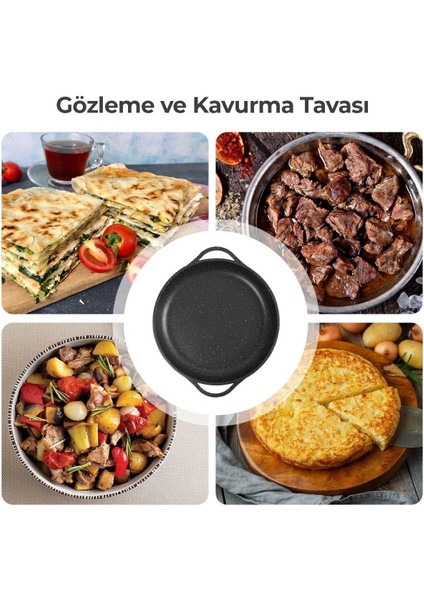 36 cm Siyah Döküm Tava, Balık, Kavurma ve Bazlama Için, Spatula Hediye fiyatları