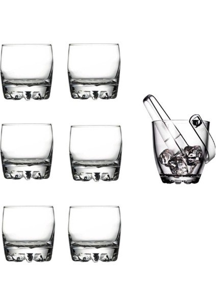 6'lı Viski Bardağı ve Buz Kovası Seti, Şık ve Kullanışlı Ev Dekoru