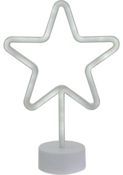 Yıldız Tasarımlı Neon LED Masa ve Gece Lambası, Dekoratif Işık, Yeşil modelleri