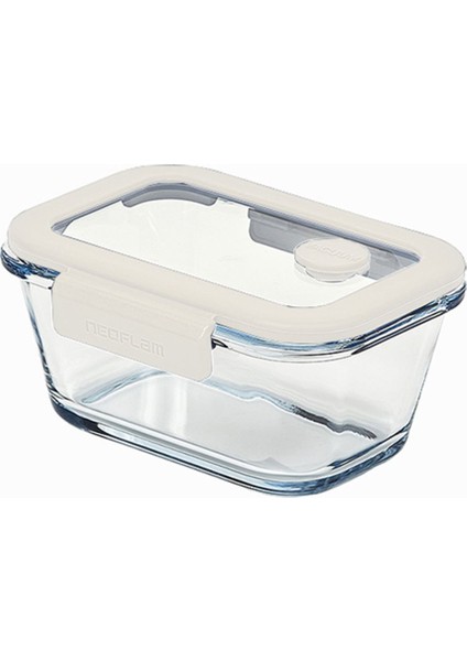 Vakumlu Cam Saklama Kabı 460 ml Bej, Dayanıklı ve Şık Mutfak Gereci