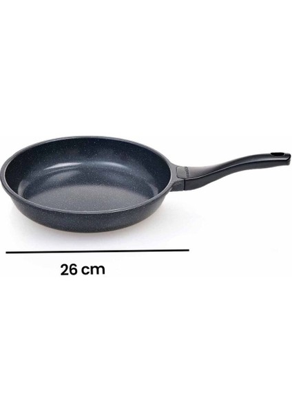 26 cm Gri Granit Tava, Dayanıklı ve Şık Mutfak Gereci