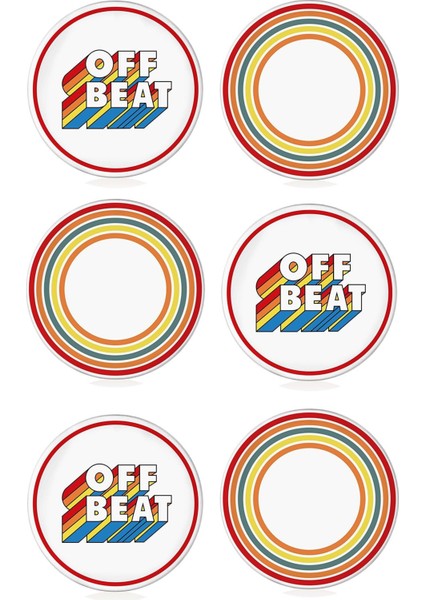 6'lı Renkli 19 cm Porselen Pasta Tabağı Seti, Şık ve Dayanıklı Ürün. fiyatları