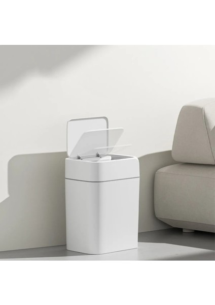 Sensörlü Otomatik Plastik Çöp Kovası 12 Litre + Duvara Asılabilir Beyaz Silikon Klozet Fırçası fırsatları