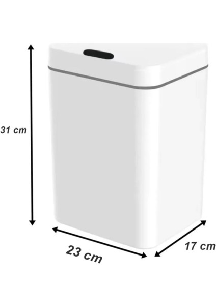 Sensörlü Otomatik Plastik Çöp Kovası 12 Litre + Duvara Asılabilir Beyaz Silikon Klozet Fırçası indirimleri