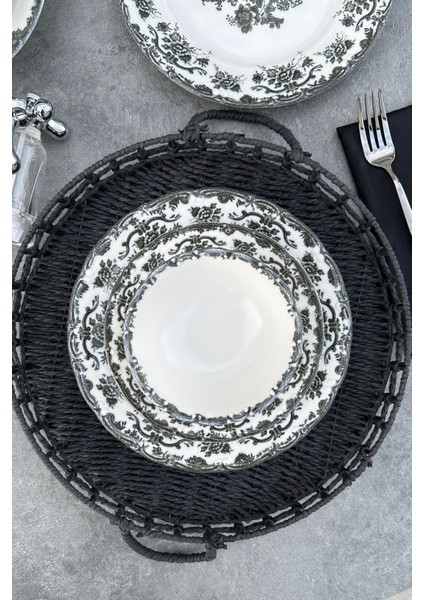 Şık 6 Kişilik 14 cm Siyah Porselen Çorba Kasesi Takımı fırsatları