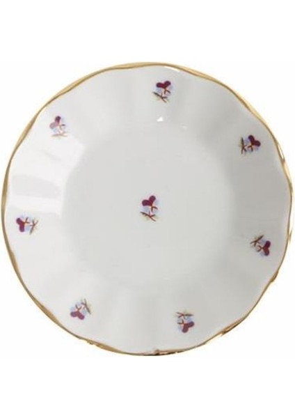 Beyaz 6'lı Porselen Çay Tabağı Seti, Şık ve Zarif Tasarım.