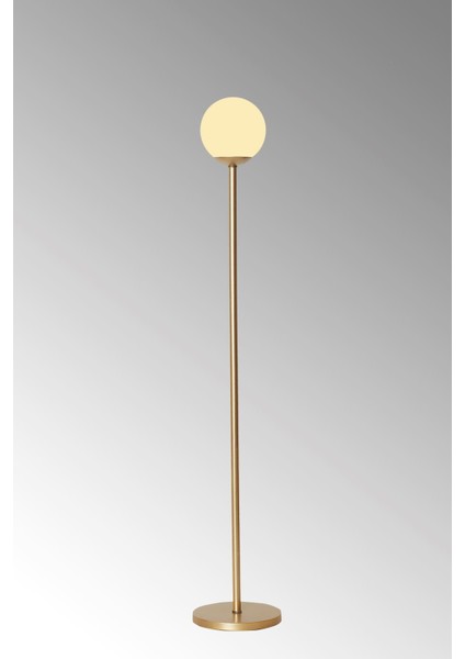 Şık Sarı Metal ve Beyaz Cam Tasarım Lambader Yerden Aydınlatma indirimleri