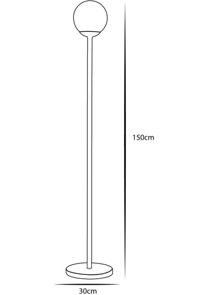 Şık Sarı Metal ve Beyaz Cam Tasarım Lambader Yerden Aydınlatma