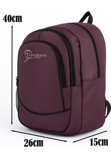 3 Bölmeli Okul Sırt Çantası Bordo 2450 fiyatları