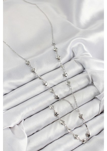 Pirinç Zirkon Taşlı Kalp Model Gümüş Renk Y Kolye fiyatları