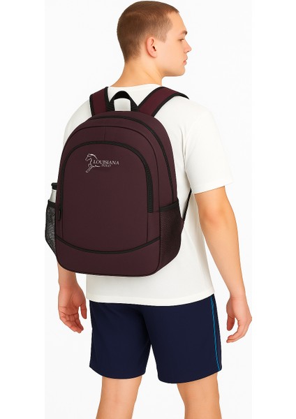 3 Bölmeli Okul Sırt Çantası Bordo 2450 indirimleri