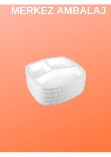 Beyaz Köpük Tabak 3 Gözlü Kapaksız 100'LÜ Set modelleri