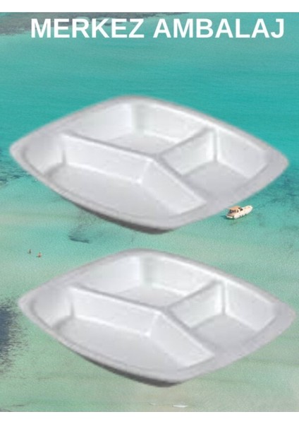 Beyaz Köpük Tabak 3 Gözlü Kapaksız 100'LÜ Set fırsatları