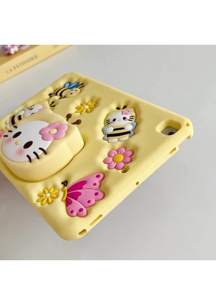 Samsung Galaxy Tab A9+ Plus 11 Inç Uyumlu Hello Kitty Sarı Çocuk Kılıfı Askılı Standlı Eğlenceli indirimleri