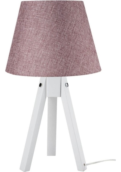 Beyaz Ayaklı Abajur ve Gül Kurusu Şapka ile Şık Dekorasyon