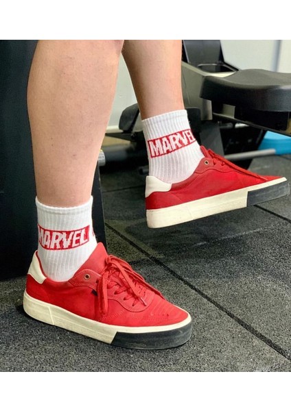 5'li Sportif Desenli Beyaz Unisex %100 Pamuk Tenis Çorap Seti