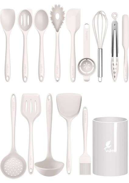 Yüksek Isıya Dayanıklı, Yapışmaz Silikon Spatula Seti, 15 Parça, Şık ve Kullanışlı
