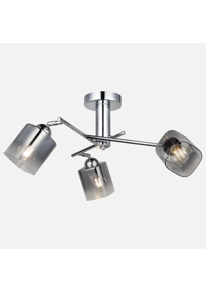Şık Krom Plafonyer, Bej Renk, 3XE27, Modern ve Zarif Tasarım indirimleri