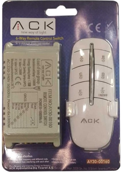 6'lı Ekru Avize Kumandası AY30-001606, Şık ve Kullanışlı Ürün