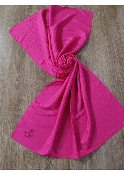 Scarfe Jakarlı Şal Fuşya
