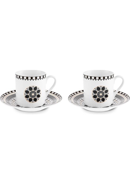 Şık Siyah 2 Kişilik Kahve Fincan Takımı, 90 Ml, Zarif ve Kullanışlı Tasarım