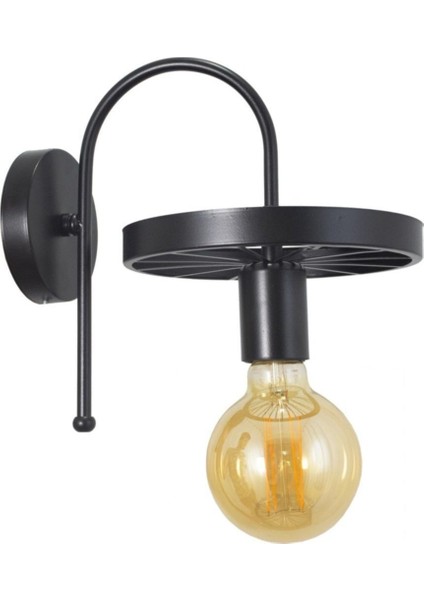 Şık Siyah Aplik Teker Modeli, Rustik Retro Modern Tasarım, Camsız ve Beyaz Seçenekli