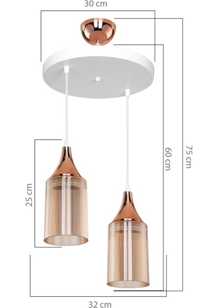 Şık 2'li Bal Dekoratif Avize, Mavi Renkli Oturma ve Yatak Odası Aydınlatması