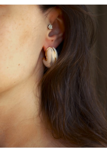 Saaden Inci Taşlı Salyangoz Küpe modelleri