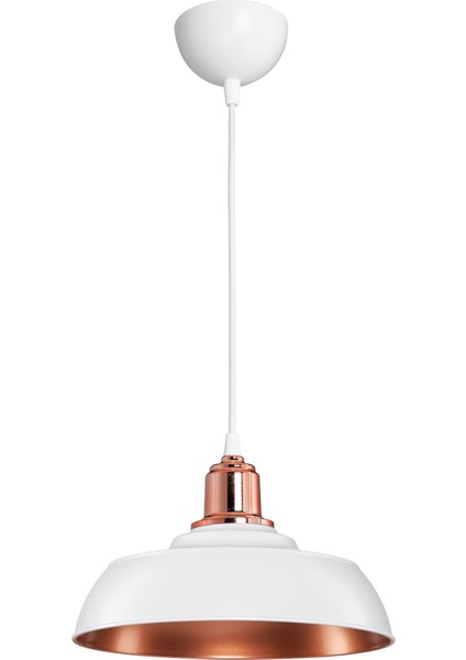 Şık Beyaz Sarkıt Aydınlatma, Bakar Boya Detaylı, Modern ve Zarif Tasarım fiyatları