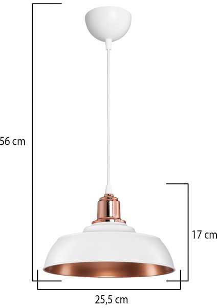 Şık Beyaz Sarkıt Aydınlatma, Bakar Boya Detaylı, Modern ve Zarif Tasarım fırsatları