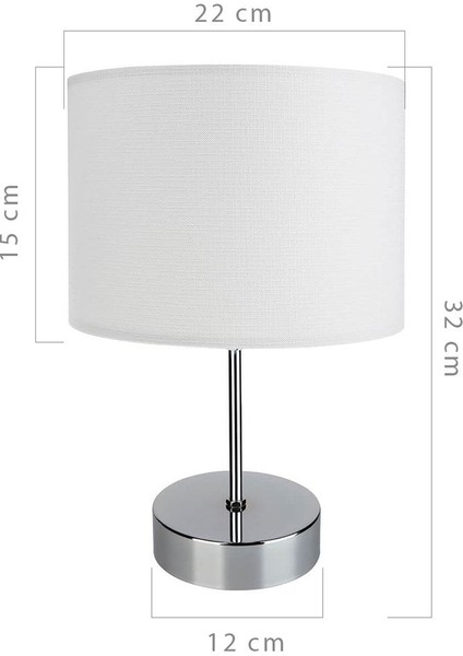 Beyaz Finlin Şapka ile Şık ve Modern Krom Abajur, Evinizde Zarafet Sağlar. fiyatları