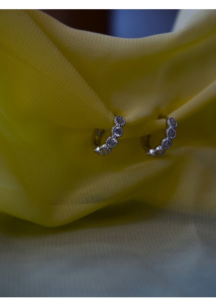 Saaden Beş Taşlı Silver Küpe modelleri