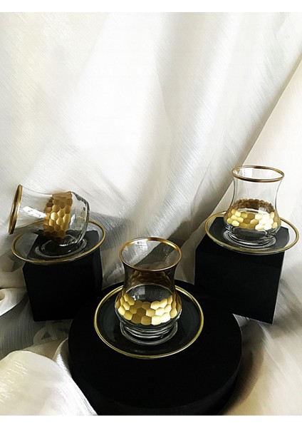 12 Parça Cam Çay Takımı ve 6 Çay Kaşığı Hediye