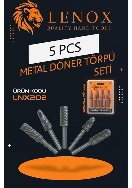 Tools 5 Parça Metal Törpü Seti