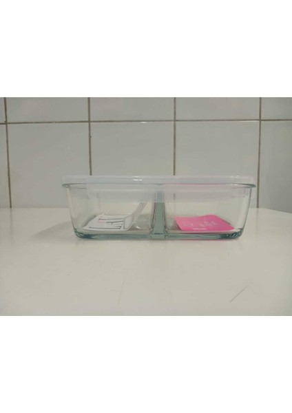 Cam Dikdörtgen Saklama Kabı Seti, 1700CC, Beyaz Kapaklı, Kilitli, Şık ve Kullanışlı fırsatları