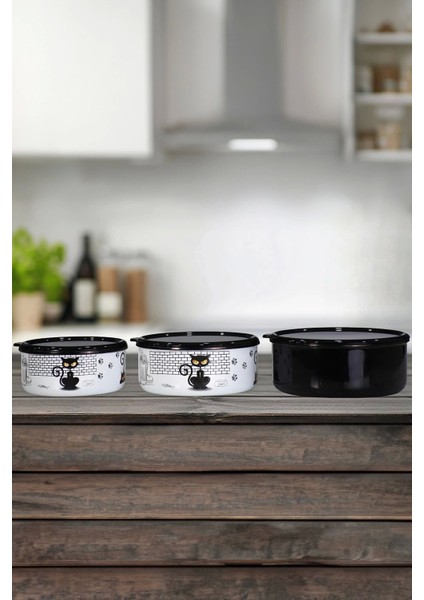 Çok Renkli Emaye Üçlü Saklama Seti, Şık ve Pratik Ev Düzeni Için Idealdir modelleri