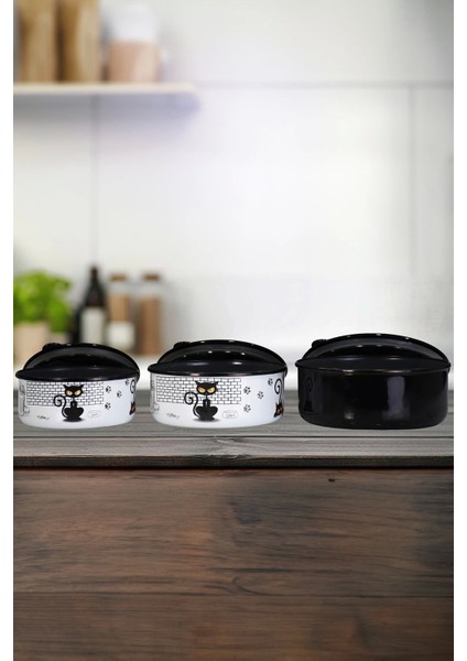 Çok Renkli Emaye Üçlü Saklama Seti, Şık ve Pratik Ev Düzeni Için Idealdir fırsatları