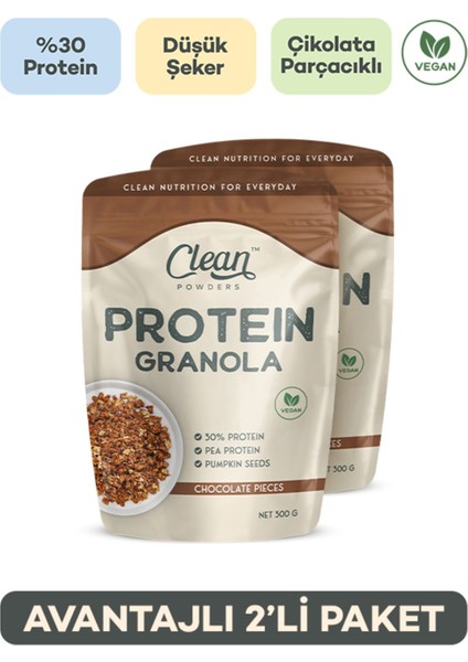 Protein Granola 300 gr Çikolata Parçacıklı 2 Adet